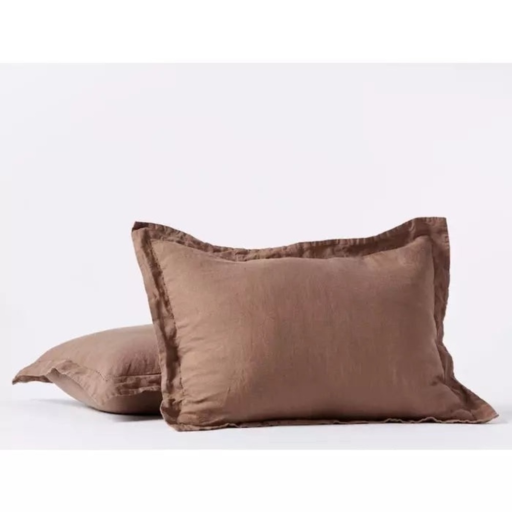 Coyuchi Organic Relaxed Linen Standard Sham - Redwood